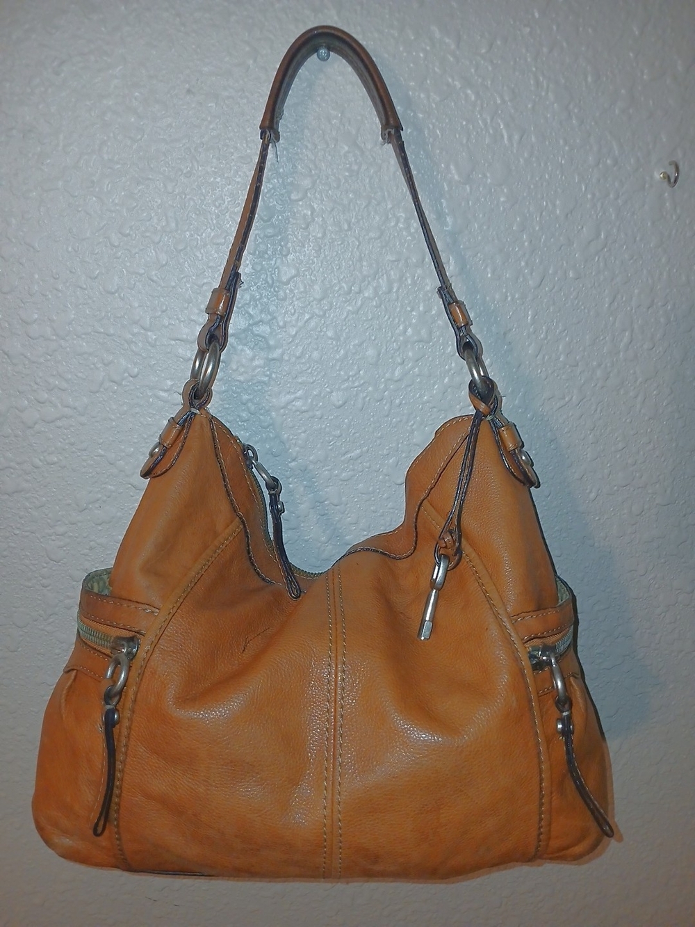 Fossil Cognac Leather Satchel Shoulder Bag